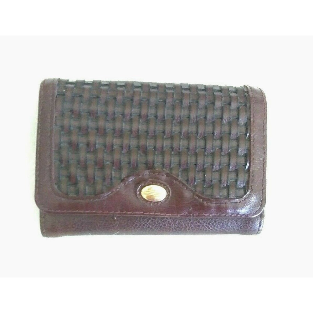 Women's Brown Woven Trifold Wallet